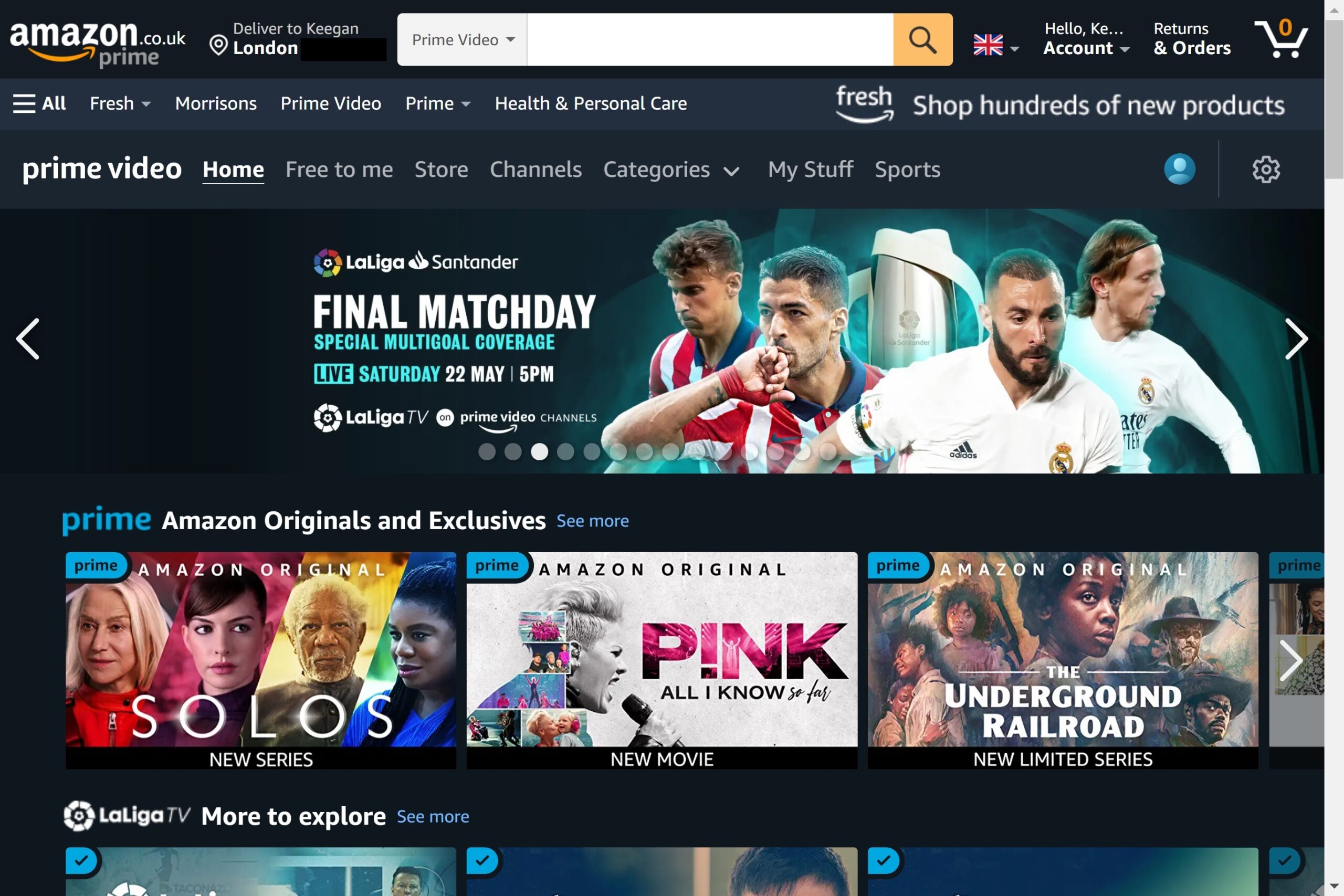UK Amazon Prime LaLigaTV
