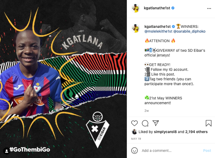 Jugadora de la SD Eibar Thembi Kgatlana